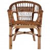 Krzesła ogrodowe, naturalny rattan, brązowe