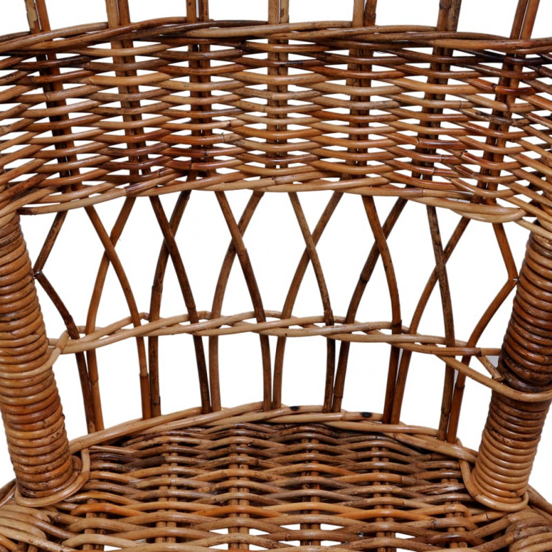 Krzesła ogrodowe, naturalny rattan, brązowe