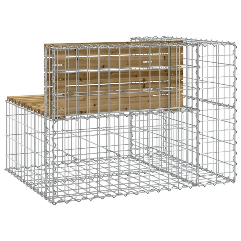 Ławka ogrodowa z gabionem, 92x71x65,5 cm, impregnowana sosna
