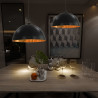 Lampy sufitowe, 2 szt., czarno-złote, półkoliste, 50 cm, E27