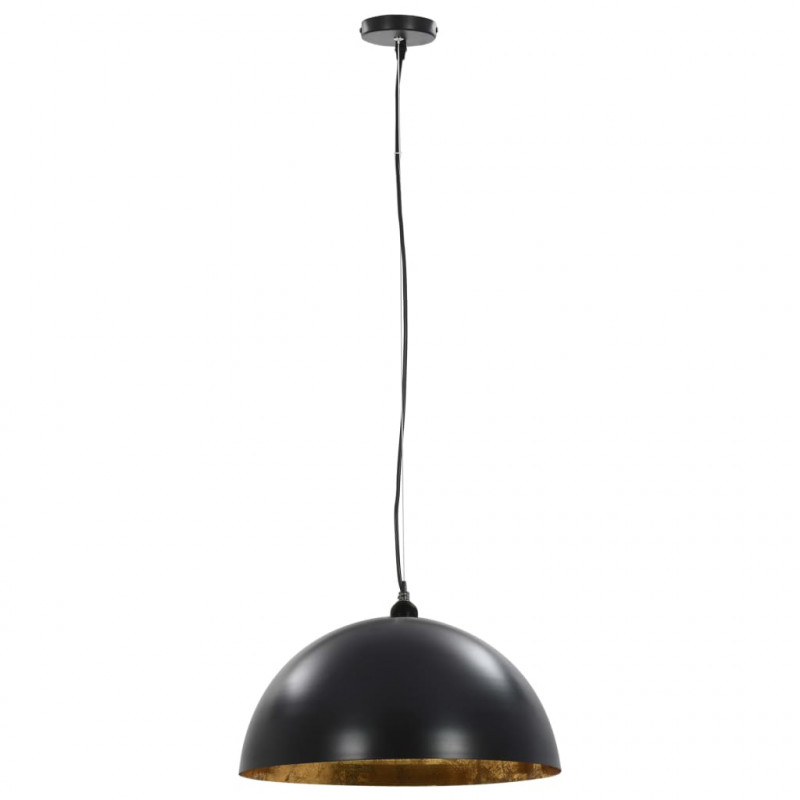 Lampy sufitowe, 2 szt., czarno-złote, półkoliste, 50 cm, E27