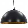 Lampy sufitowe, 2 szt., czarno-złote, półkoliste, 50 cm, E27