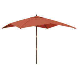 Parasol ogrodowy na drewnianym słupku, terakota, 300x300x273 cm