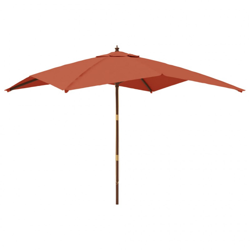 Parasol ogrodowy na drewnianym słupku, terakota, 300x300x273 cm