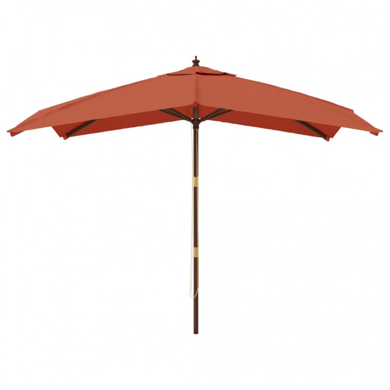 Parasol ogrodowy na drewnianym słupku, terakota, 300x300x273 cm