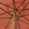 Parasol ogrodowy na drewnianym słupku, terakota, 300x300x273 cm