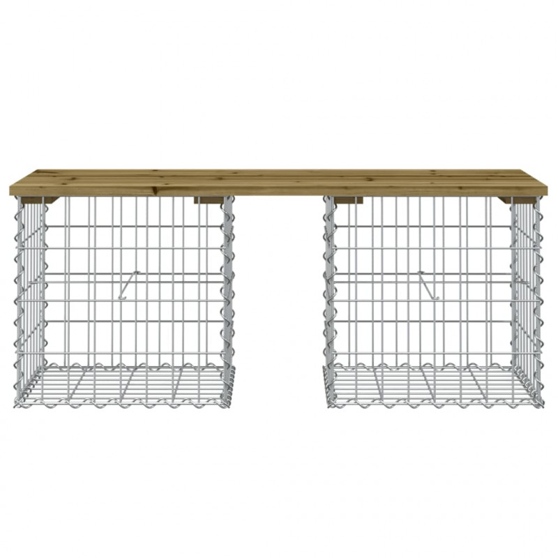 Ławka ogrodowa z gabionem, 103x44x42 cm, impregnowana sosna