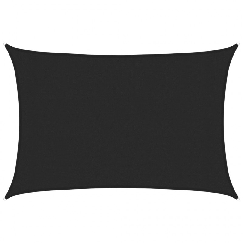 Żagiel przeciwsłoneczny, 160 g/m², czarny, 3x4,5 m, HDPE