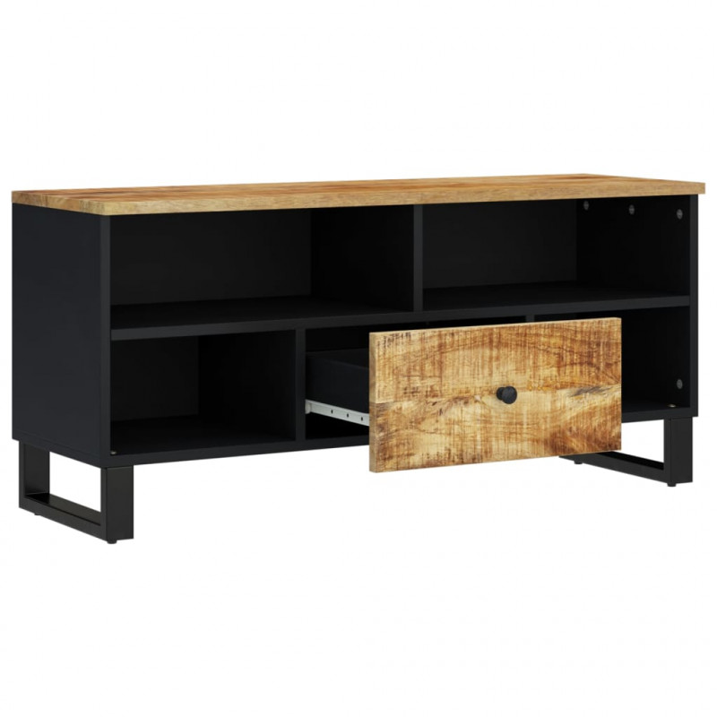 Szafka RTV, 100x33x46 cm, mango i materiał drewnopochodny