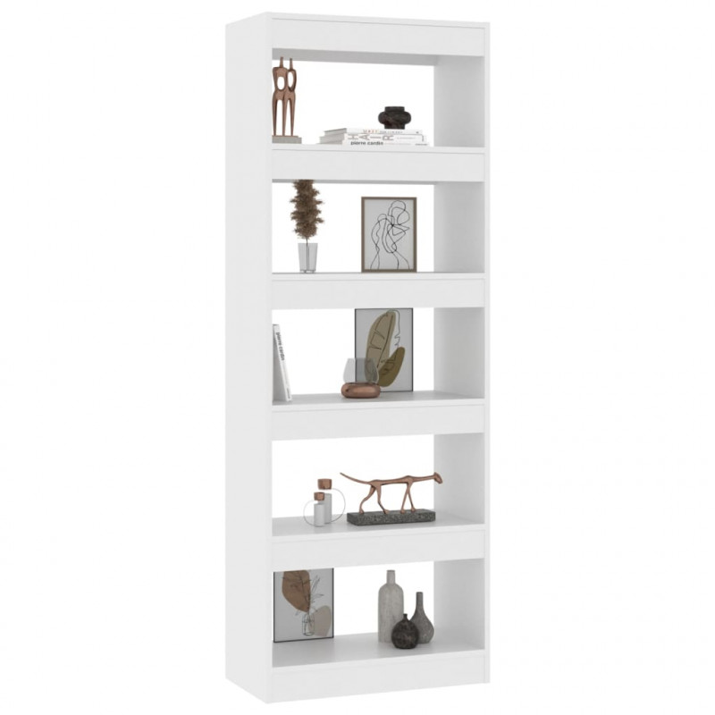 Regał na książki, biały, 60x30x166 cm, materiał drewnopochodny