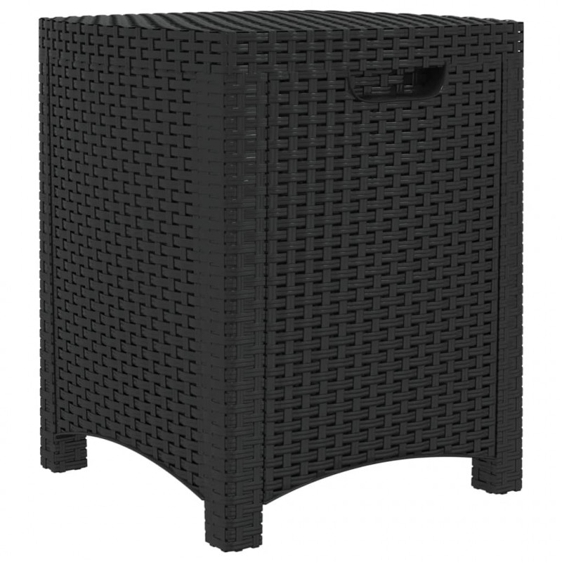 Skrzynia ogrodowa, 39x39x46 cm, rattan PP, grafitowa