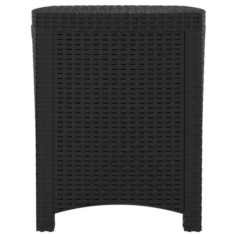 Skrzynia ogrodowa, 39x39x46 cm, rattan PP, grafitowa