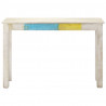 Stolik konsolowy, biały, 115x35x77 cm, surowe drewno mango