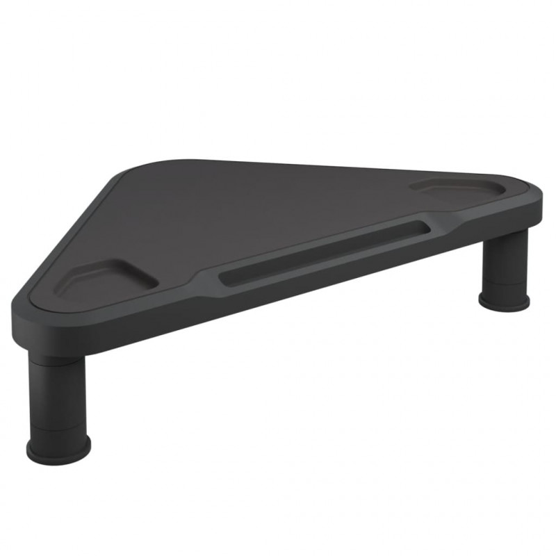 Narożna podstawka pod monitor, czarna, 49x28x10,5 cm