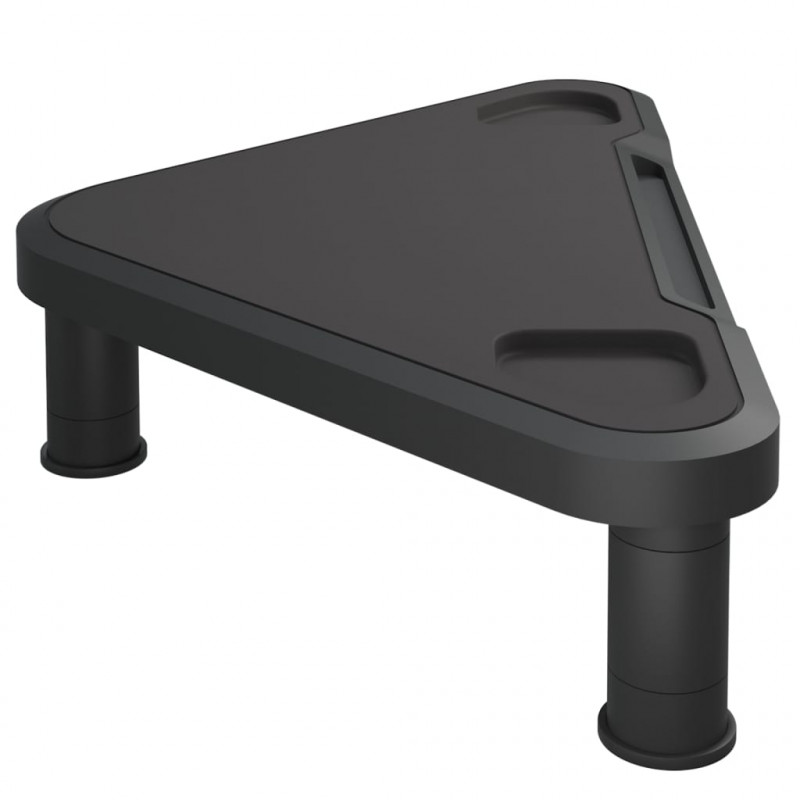 Narożna podstawka pod monitor, czarna, 49x28x10,5 cm
