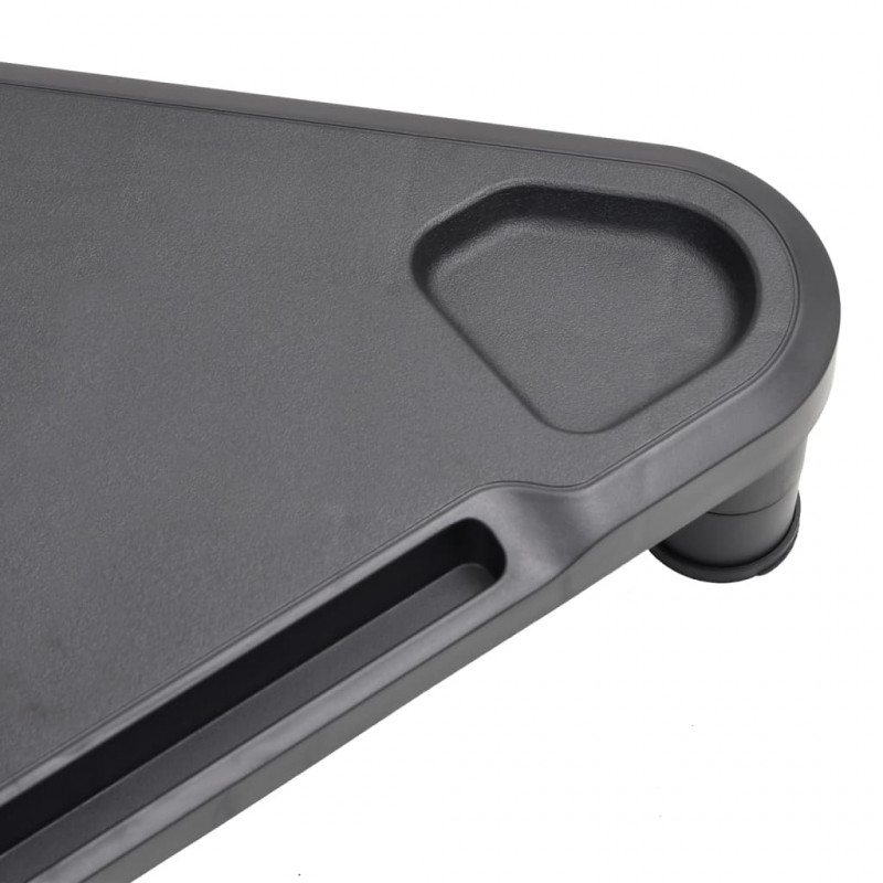 Narożna podstawka pod monitor, czarna, 49x28x10,5 cm