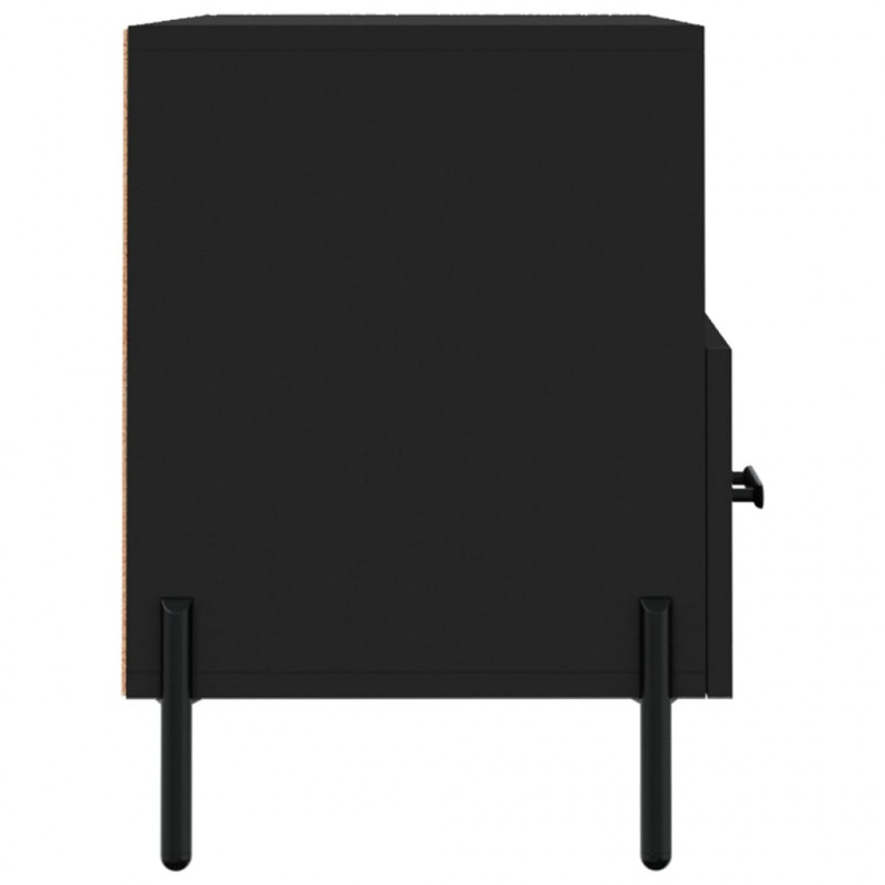 Szafka pod TV, czarna, 80x36x50 cm, materiał drewnopochodny