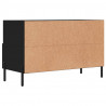 Szafka pod TV, czarna, 80x36x50 cm, materiał drewnopochodny
