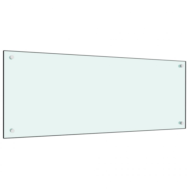 Panel ochronny do kuchni, biały, 100x40 cm, szkło hartowane