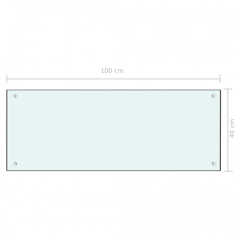 Panel ochronny do kuchni, biały, 100x40 cm, szkło hartowane