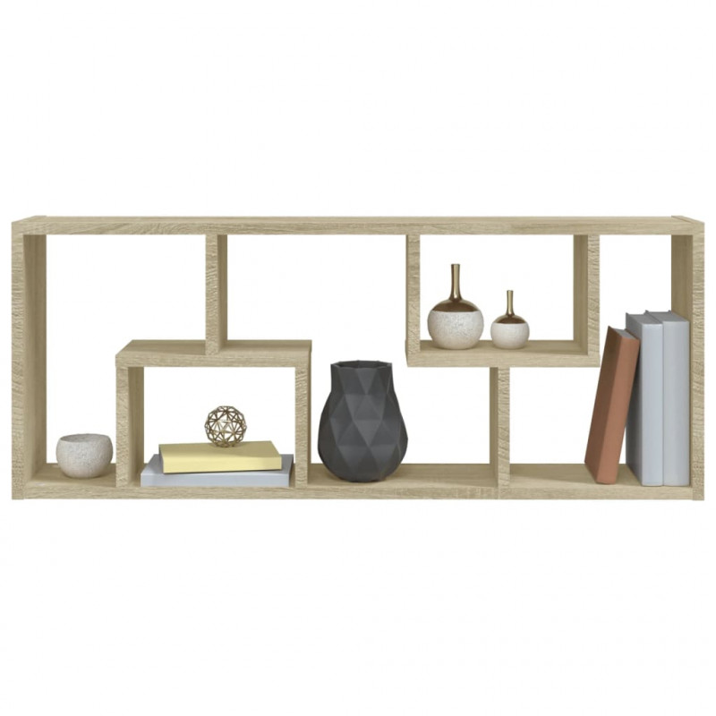 Półka ścienna, dąb sonoma, 36x16x90 cm, materiał drewnopochodny