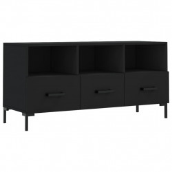 Szafka pod TV, czarna, 102x36x50 cm, materiał drewnopochodny
