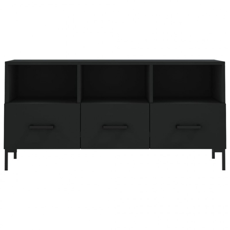 Szafka pod TV, czarna, 102x36x50 cm, materiał drewnopochodny
