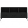Szafka pod TV, czarna, 102x36x50 cm, materiał drewnopochodny