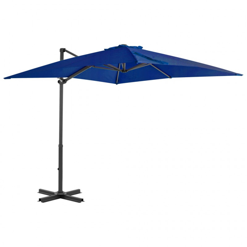 Parasol wiszący z aluminiowym słupkiem, 250x250 cm, niebieski