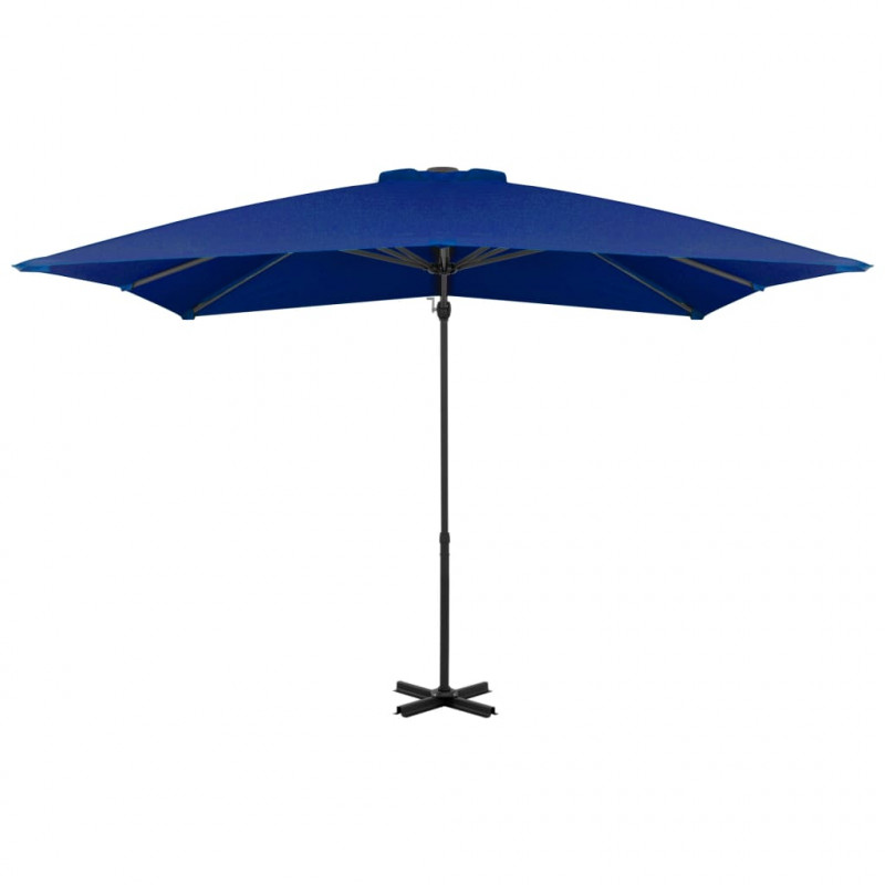 Parasol wiszący z aluminiowym słupkiem, 250x250 cm, niebieski