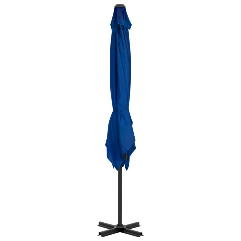 Parasol wiszący z aluminiowym słupkiem, 250x250 cm, niebieski