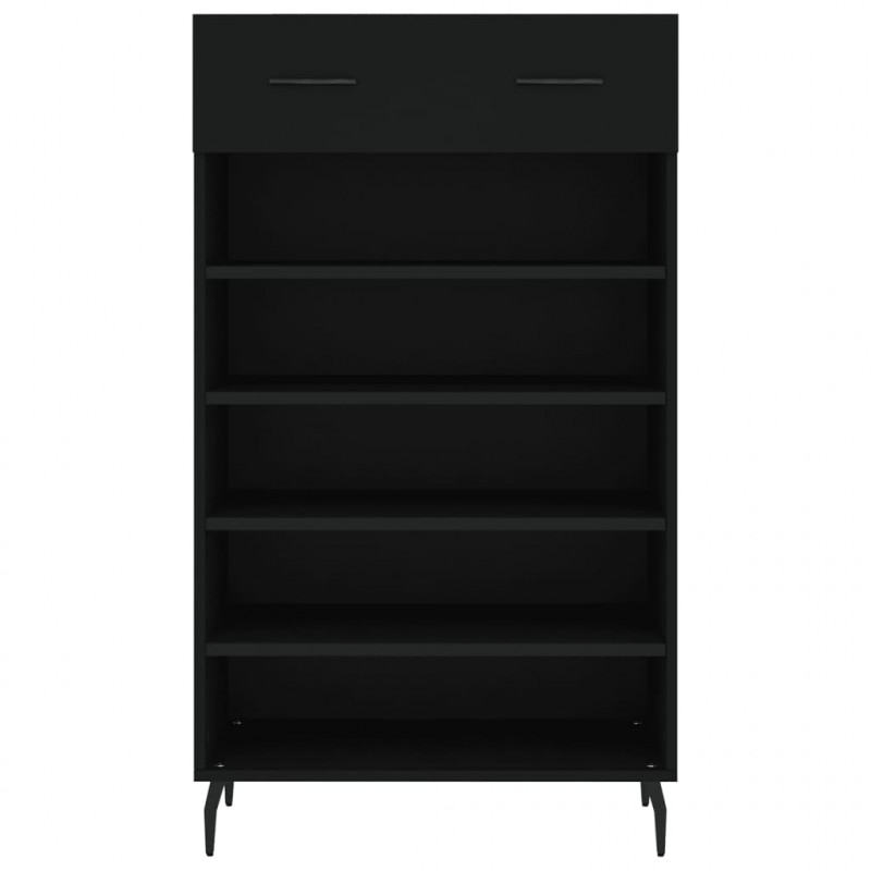 Szafka na buty, czarna, 60x35x105 cm, materiał drewnopochodny