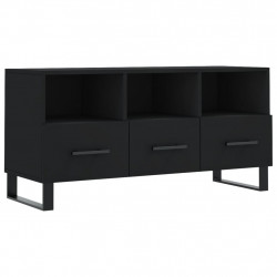 Szafka pod TV, czarna, 102x36x50 cm, materiał drewnopochodny