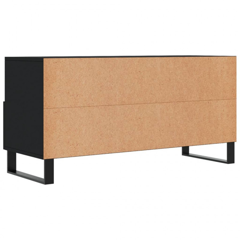 Szafka pod TV, czarna, 102x36x50 cm, materiał drewnopochodny