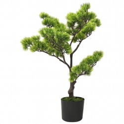 Sztuczne bonsai z sosny, z doniczką, 60 cm, zielone