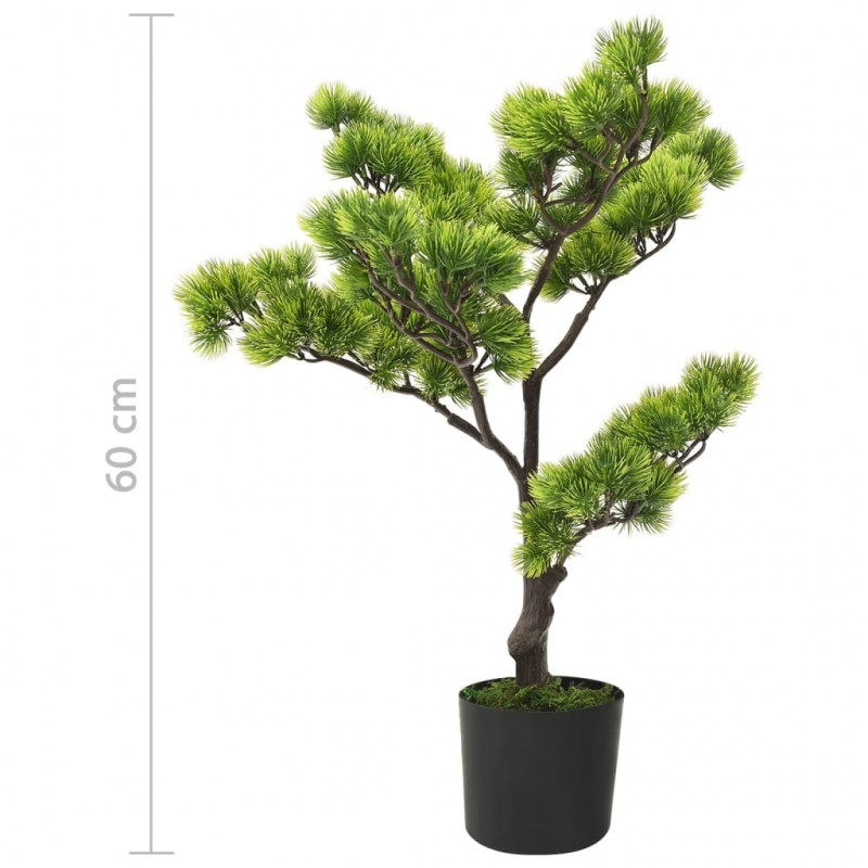 Sztuczne bonsai z sosny, z doniczką, 60 cm, zielone