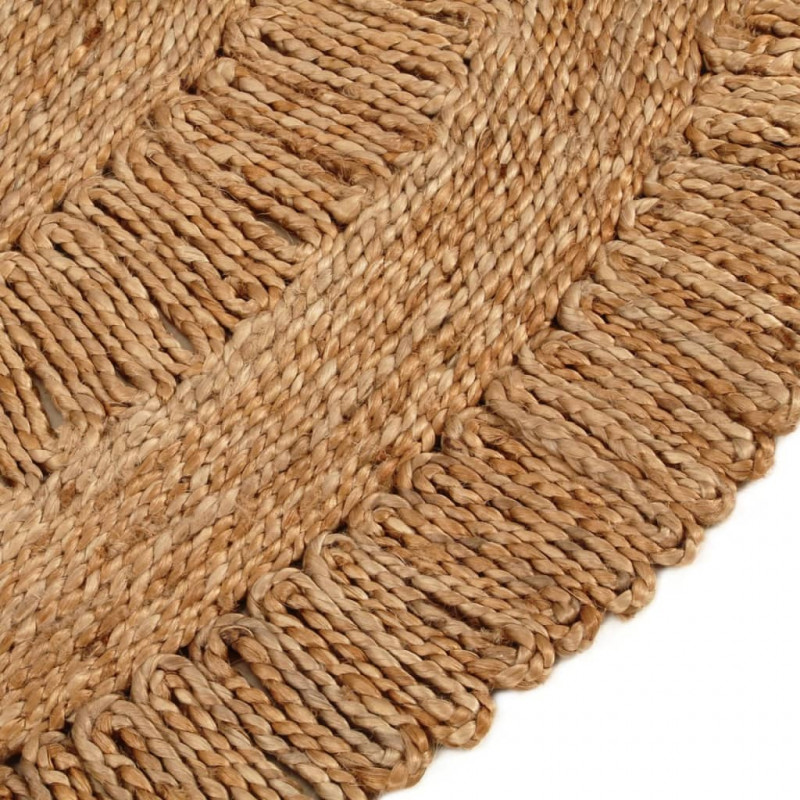Ręcznie pleciony dywan z juty, 120 cm, okrągły