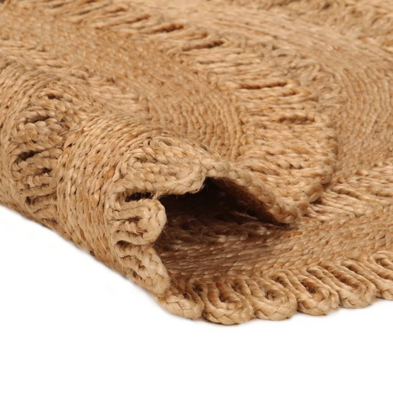 Ręcznie pleciony dywan z juty, 120 cm, okrągły