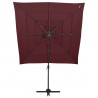 4-poziomowy parasol na aluminiowym słupku, bordowy, 250x250 cm