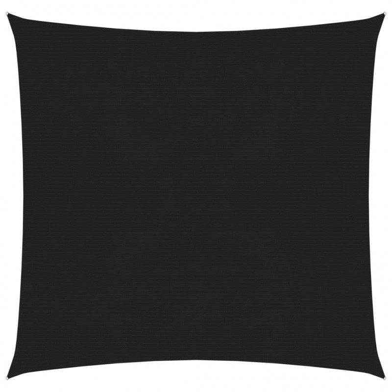 Żagiel przeciwsłoneczny, 160 g/m², czarny, 2x2 m, HDPE