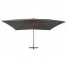 Wiszący parasol z drewnianym słupkiem, 400x300 cm, antracytowy