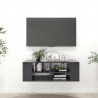 Wisząca szafka TV, szara, 102x35x35 cm, materiał drewnopochodny