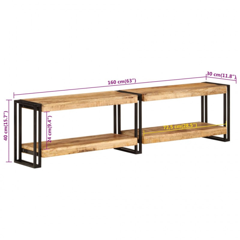 Szafka pod TV, 160x30x40 cm, lite drewno mango