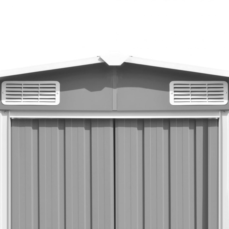 Szopa ogrodowa, szara, 257x779x181 cm, stal galwanizowana