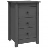 Szafki nocne, 2 szt., szare, 40x35x61,5 cm, lite drewno sosnowe