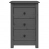 Szafki nocne, 2 szt., szare, 40x35x61,5 cm, lite drewno sosnowe