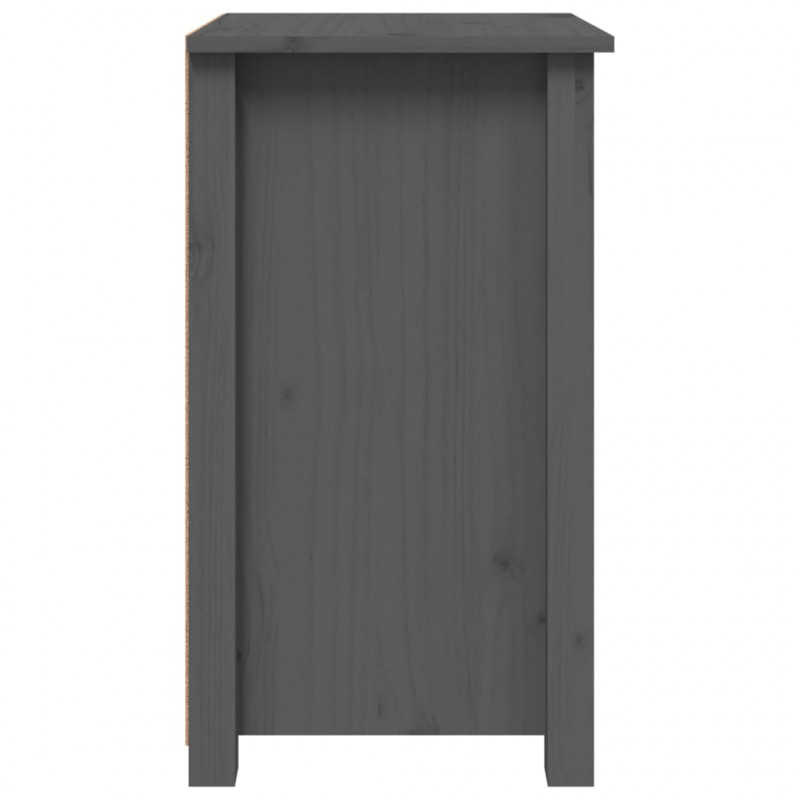 Szafki nocne, 2 szt., szare, 40x35x61,5 cm, lite drewno sosnowe