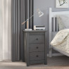 Szafki nocne, 2 szt., szare, 40x35x61,5 cm, lite drewno sosnowe