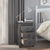 Szafki nocne, 2 szt., szare, 40x35x61,5 cm, lite drewno sosnowe