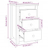 Szafki nocne, 2 szt., szare, 40x35x61,5 cm, lite drewno sosnowe